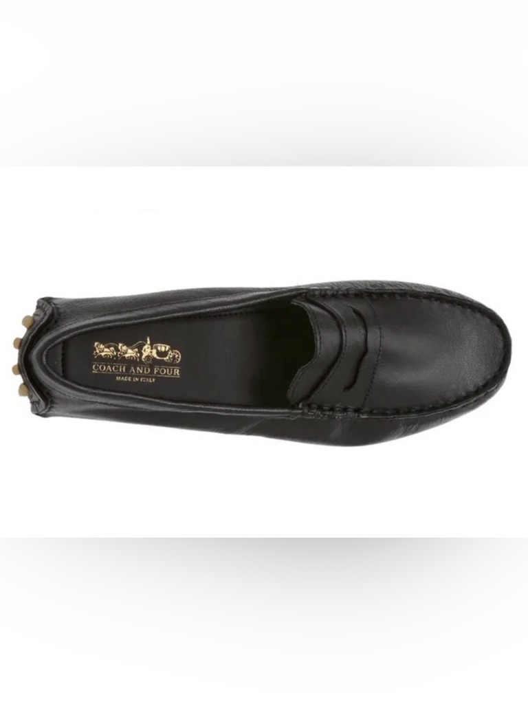 New Coach And Four Alfa Penny Driving Loafers In Black Made In Italy